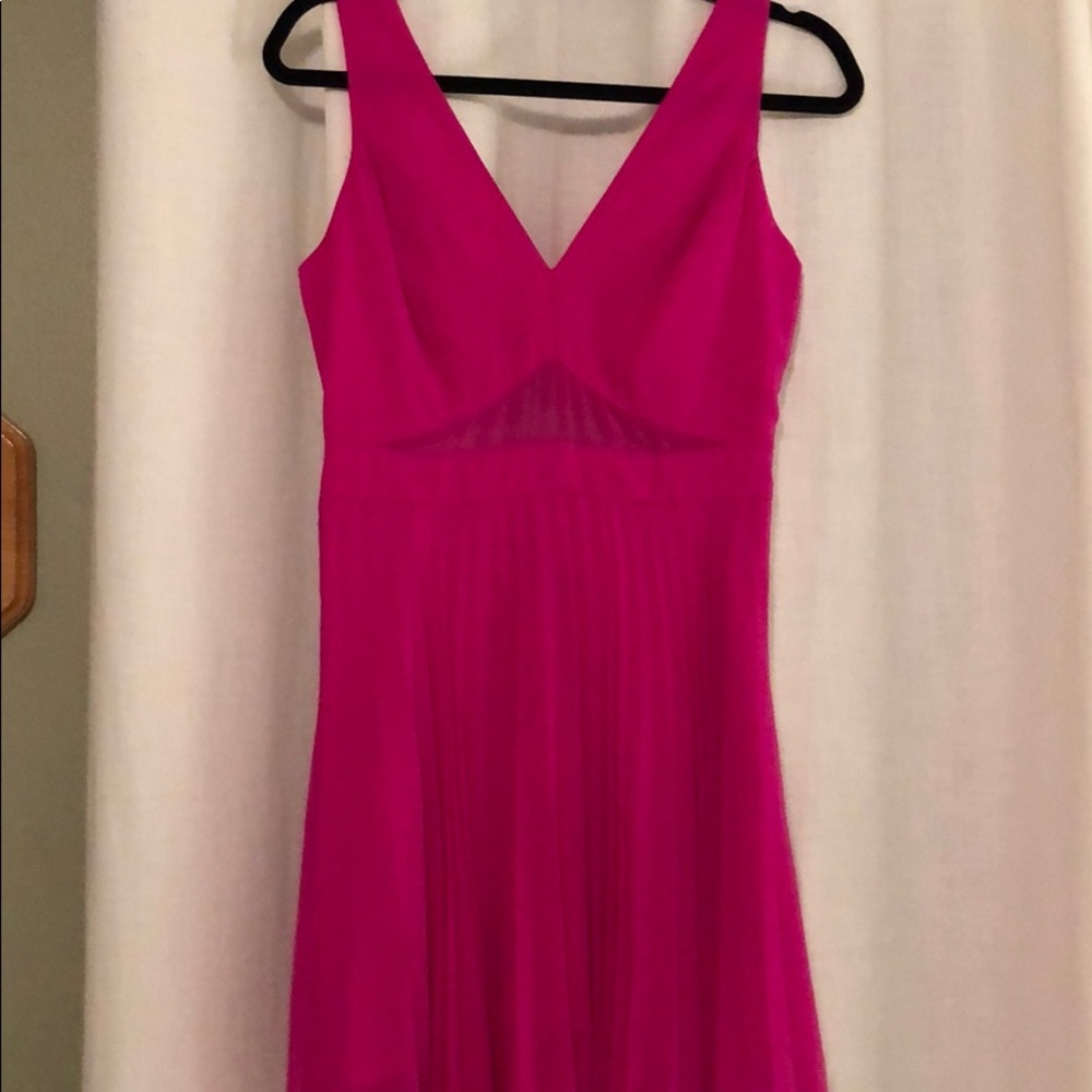 ASOS HOT Pink skater dress with mesh detailing